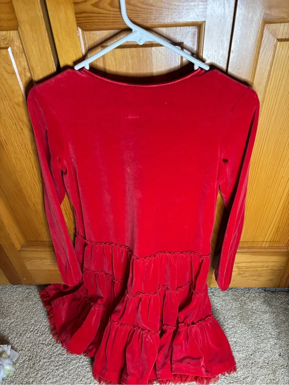 Hanna Andersson Red Velvet Tiered Ruffle Dress